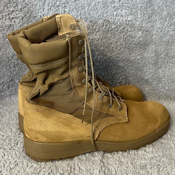 McRae Footwear Mens Tan Suede Leather Combat Military Boots Size 13R Vibram Sole - Picture 3 of 10